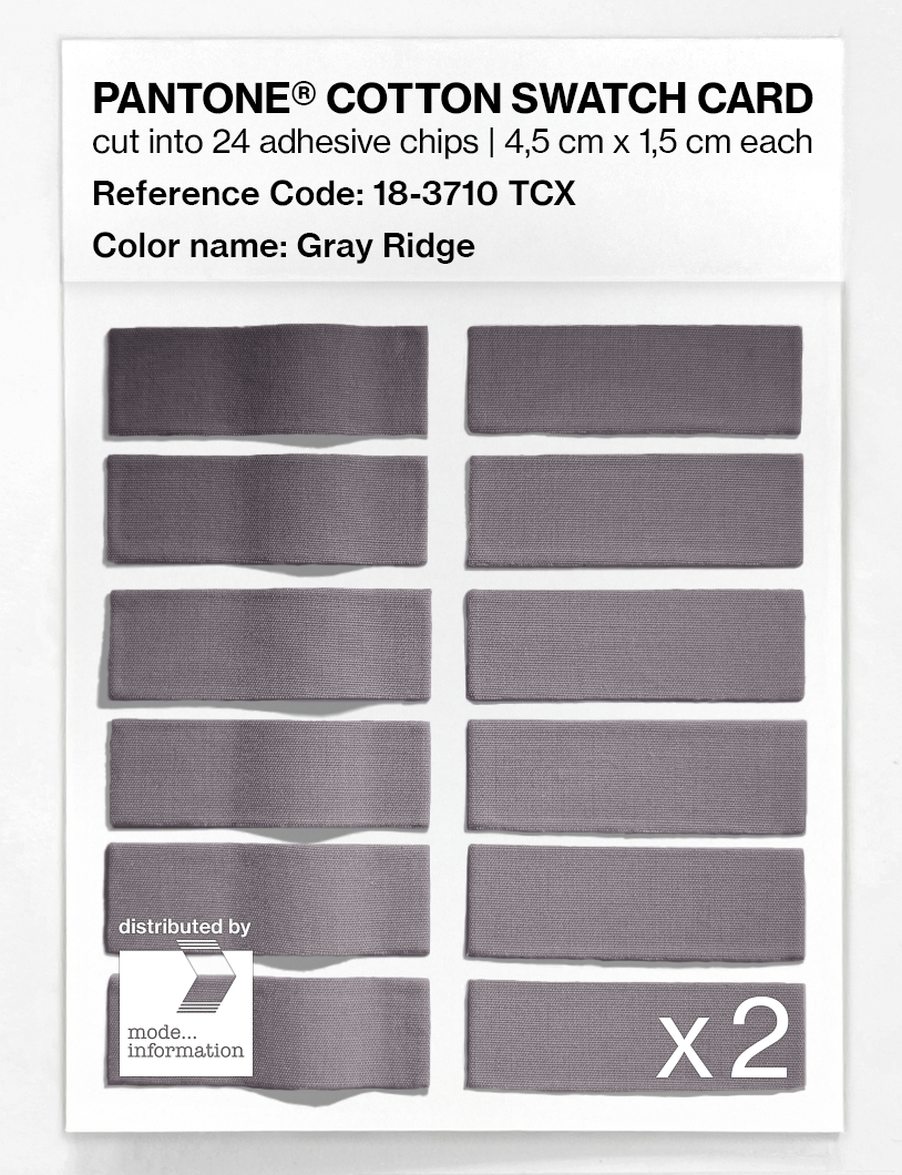 Product image 6 of the product “PANTONE® COTTON SWATCH CARD 18-3710 TCX Gray Ridge ”