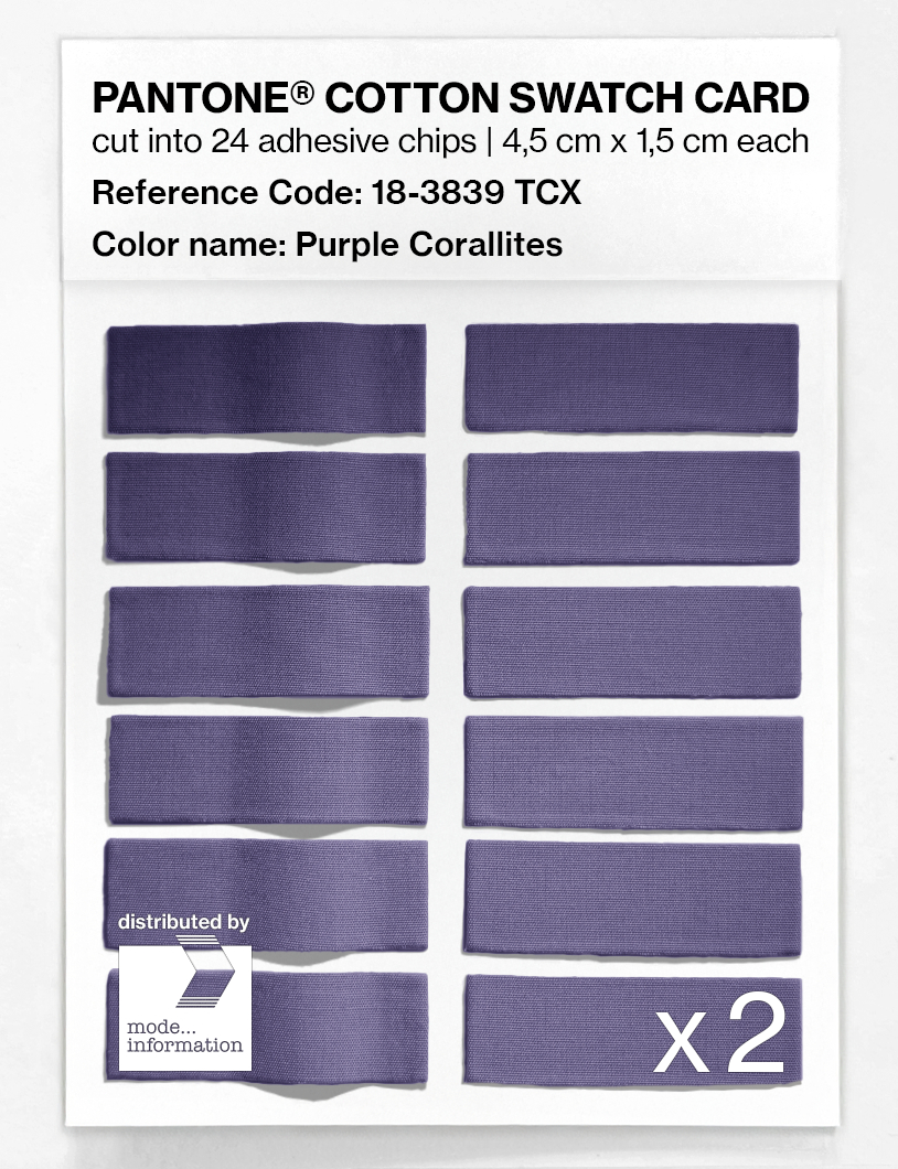 Product image 6 of the product “PANTONE® COTTON SWATCH CARD 18-3839 TCX Purple Corallites ”