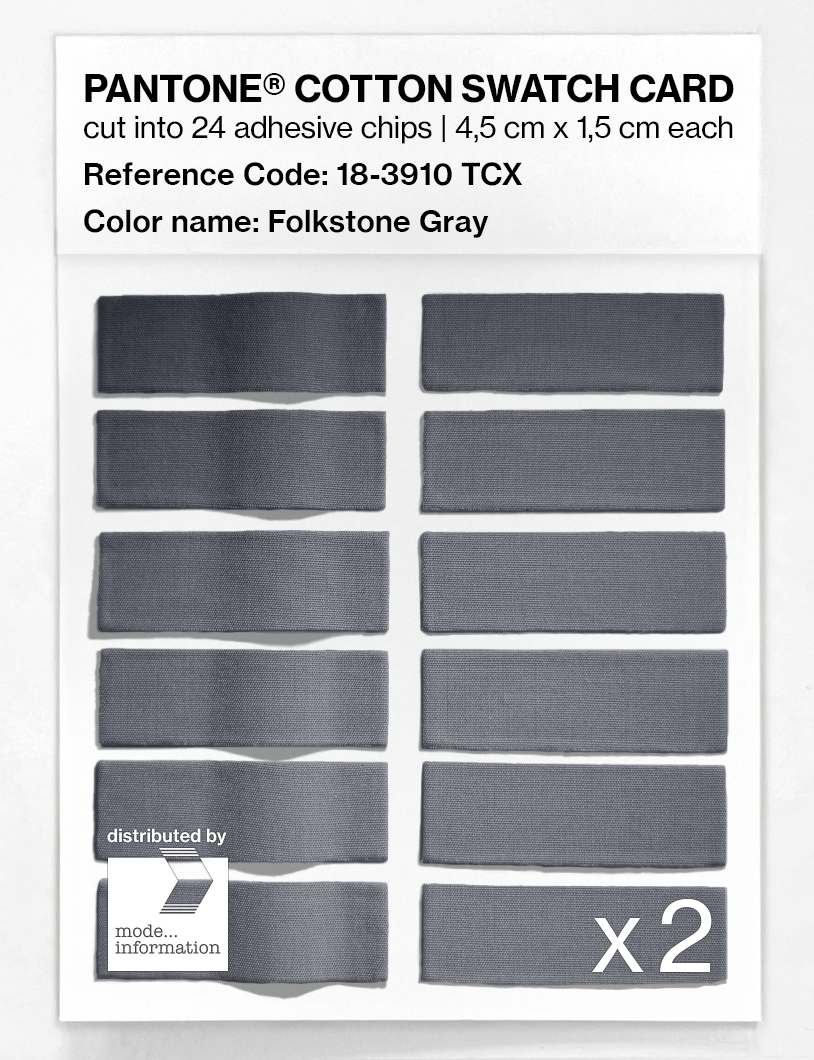 Product image 6 of the product “PANTONE® COTTON SWATCH CARD 18-3910 TCX Folkstone Gray ”