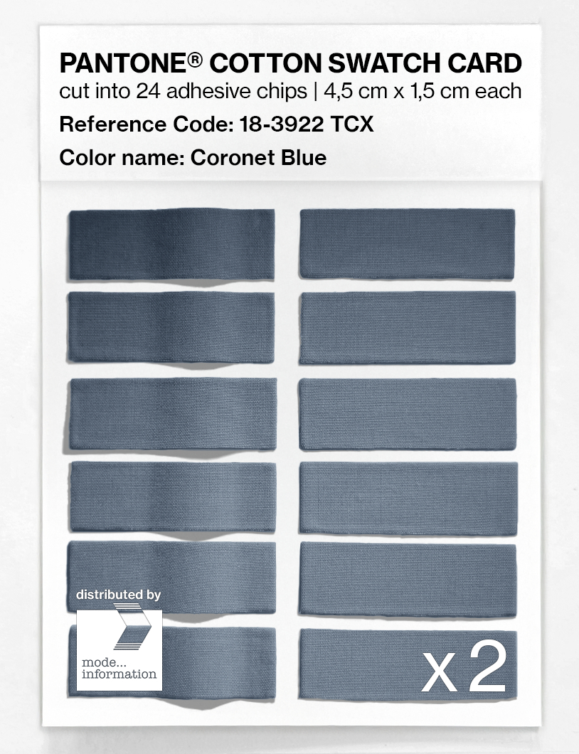 Product image 6 of the product “PANTONE® COTTON SWATCH CARD 18-3922 TCX Coronet Blue ”