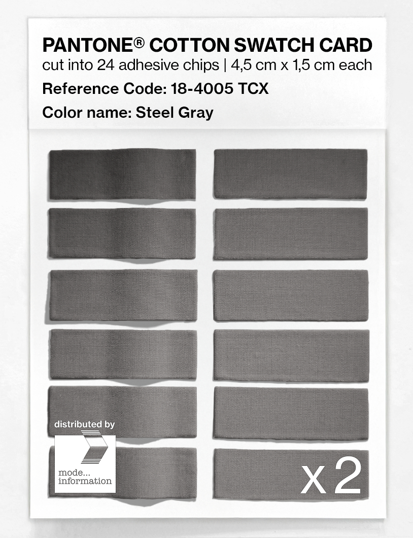 Product image 6 of the product “PANTONE® COTTON SWATCH CARD 18-4005 TCX Steel Gray ”