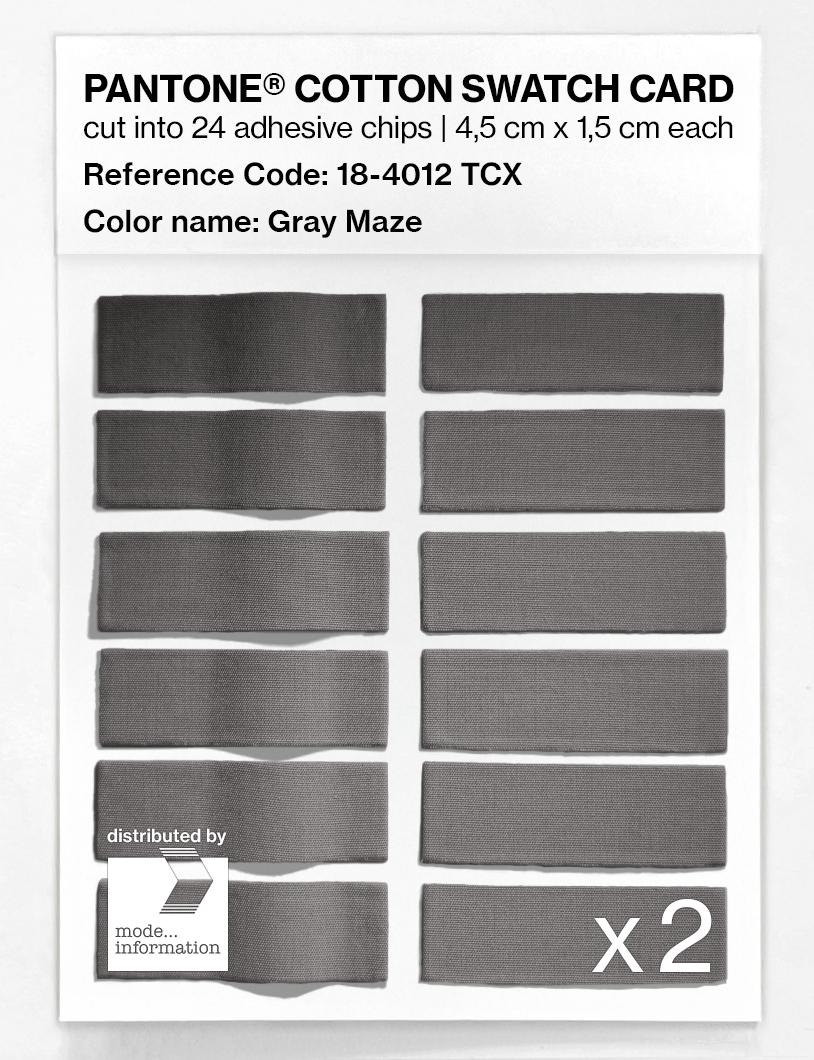 Product image 6 of the product “PANTONE® COTTON SWATCH CARD 18-4012 TCX Gray Maze ”