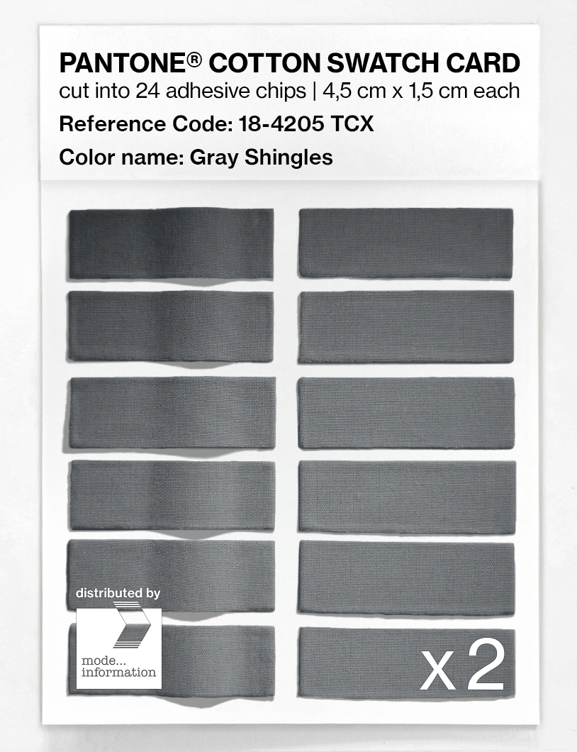 Product image 6 of the product “PANTONE® COTTON SWATCH CARD 18-4205 TCX Gray Shingles ”