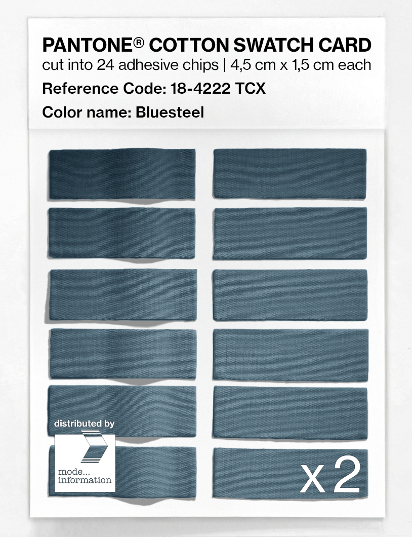 Product image 6 of the product “PANTONE® COTTON SWATCH CARD 18-4222 TCX Bluesteel ”