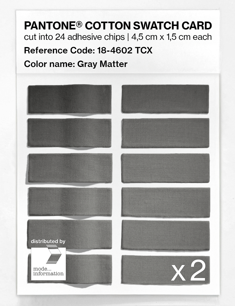Product image 6 of the product “PANTONE® COTTON SWATCH CARD 18-4602 TCX Gray Matter ”