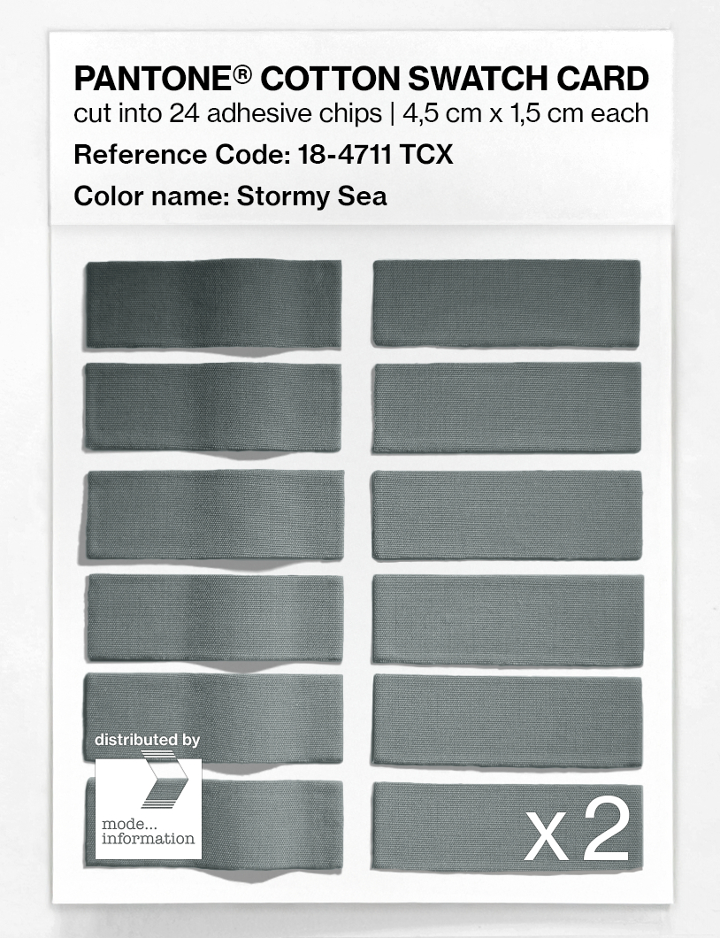 Product image 6 of the product “PANTONE® COTTON SWATCH CARD 18-4711 TCX Stormy Sea ”