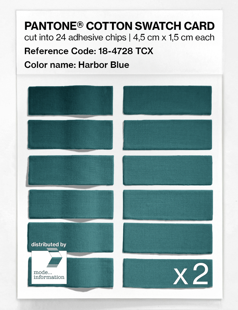 Product image 6 of the product “PANTONE® COTTON SWATCH CARD 18-4728 TCX Harbor Blue ”