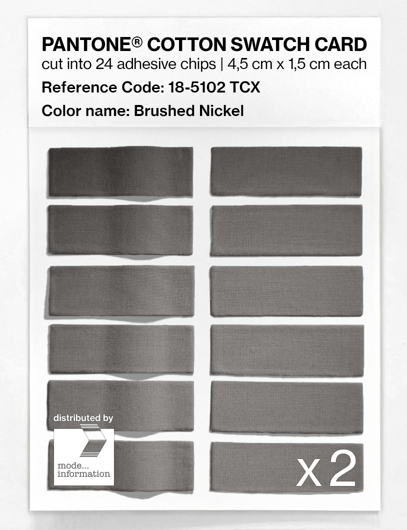 Product image 6 of the product “PANTONE® COTTON SWATCH CARD 18-5102 TCX Brushed Nickel ”