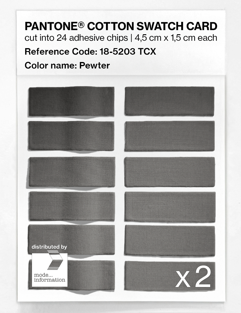Product image 6 of the product “PANTONE® COTTON SWATCH CARD 18-5203 TCX Pewter ”