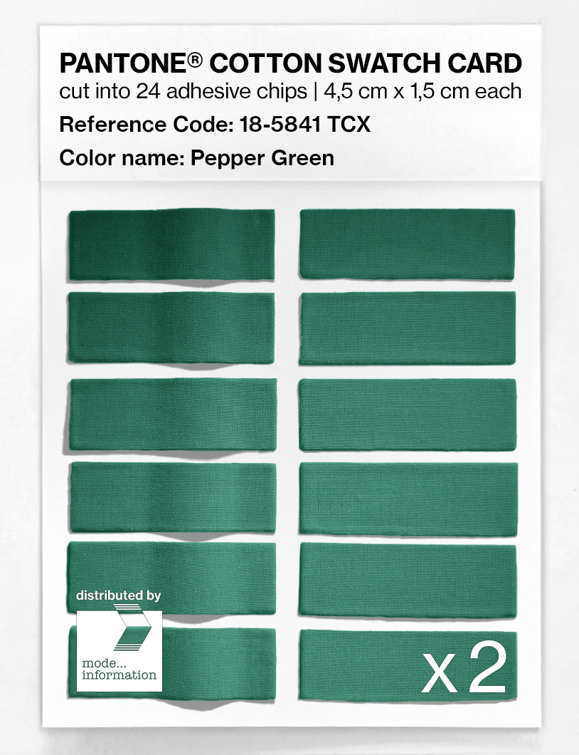 Product image 6 of the product “PANTONE® COTTON SWATCH CARD 18-5841 TCX Pepper Green ”