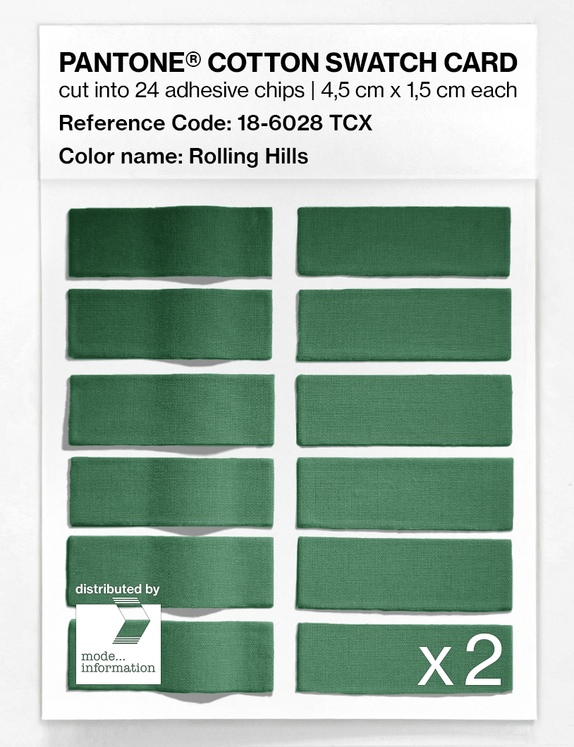Product image 6 of the product “PANTONE® COTTON SWATCH CARD 18-6028 TCX Rolling Hills ”