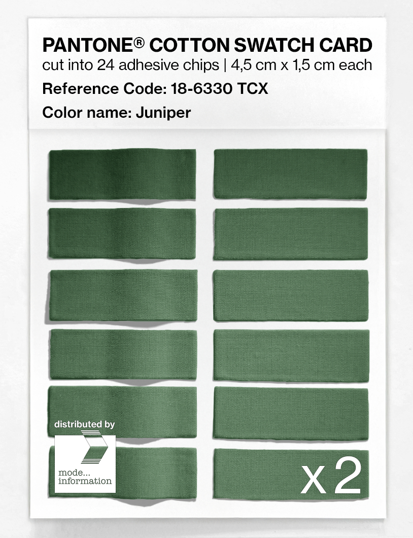 Product image 6 of the product “PANTONE® COTTON SWATCH CARD 18-6330 TCX Juniper ”