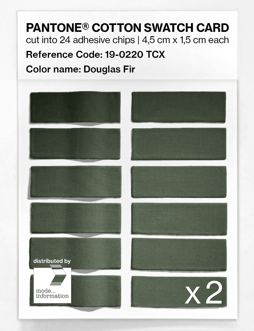 Product image 6 of the product “PANTONE® COTTON SWATCH CARD 19-0220 TCX Douglas Fir ”