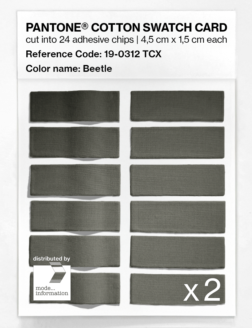 Product image 6 of the product “PANTONE® COTTON SWATCH CARD 19-0312 TCX Beetle ”