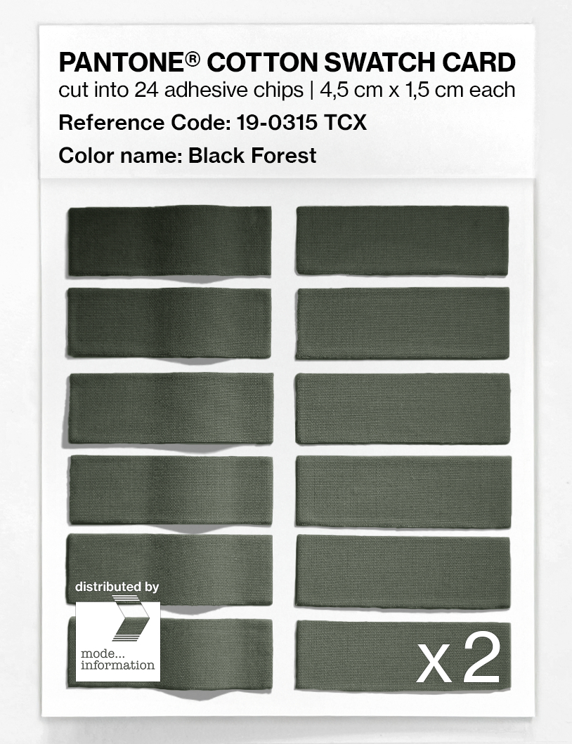 Product image 6 of the product “PANTONE® COTTON SWATCH CARD 19-0315 TCX Black Forest ”