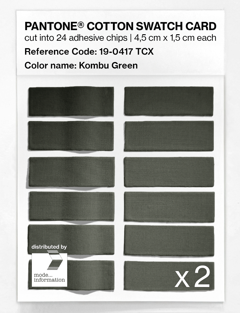 Product image 6 of the product “PANTONE® COTTON SWATCH CARD 19-0417 TCX Kombu Green ”