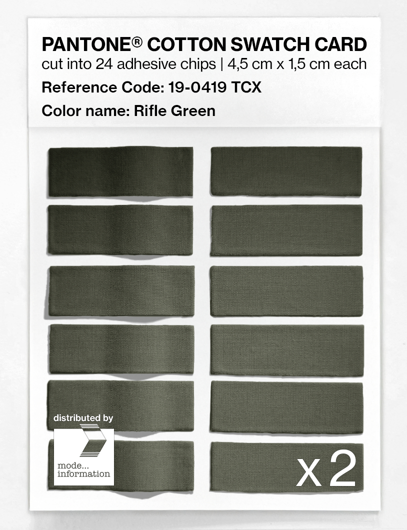 Product image 6 of the product “PANTONE® COTTON SWATCH CARD 19-0419 TCX Rifle Green ”