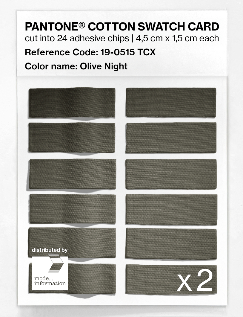 Product image 6 of the product “PANTONE® COTTON SWATCH CARD 19-0515 TCX Olive Night ”