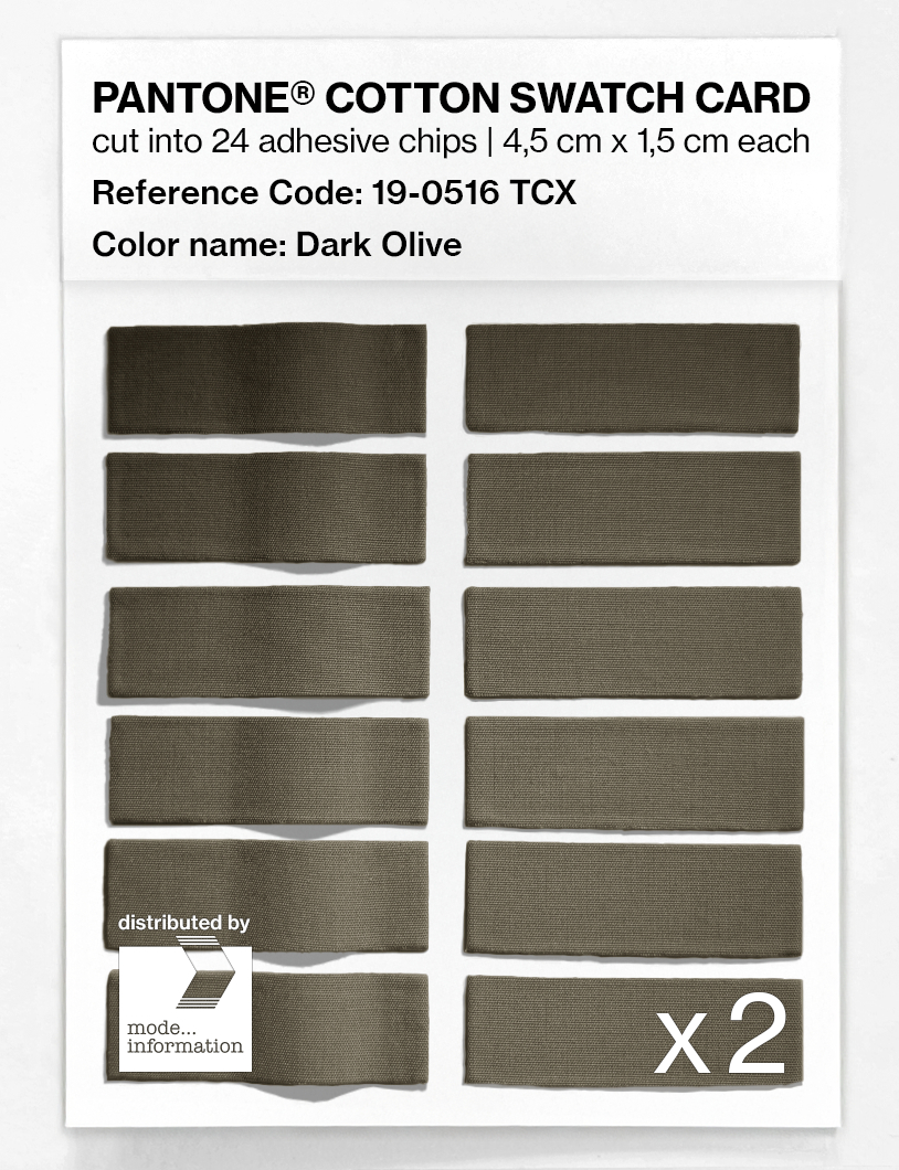 Product image 6 of the product “PANTONE® COTTON SWATCH CARD 19-0516 TCX Dark Olive ”