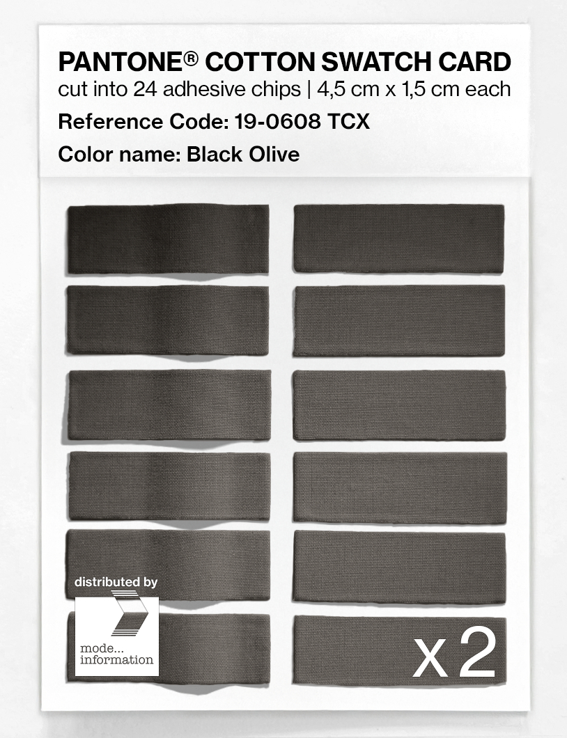 Product image 6 of the product “PANTONE® COTTON SWATCH CARD 19-0608 TCX Black Olive ”