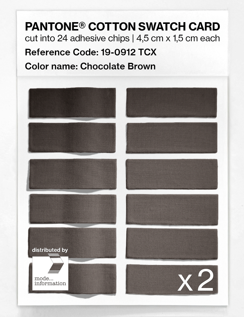 Product image 6 of the product “PANTONE® COTTON SWATCH CARD 19-0912 TCX Chocolate Brown ”