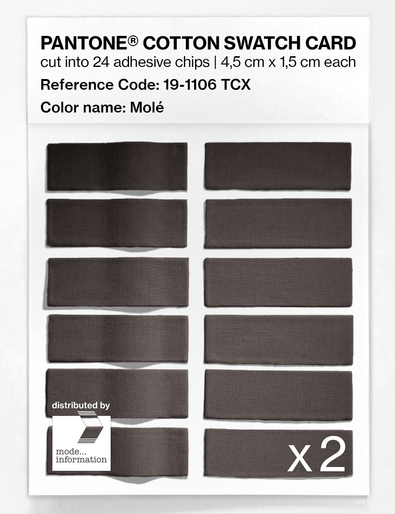 Product image 6 of the product “PANTONE® COTTON SWATCH CARD 19-1106 TCX Molé ”