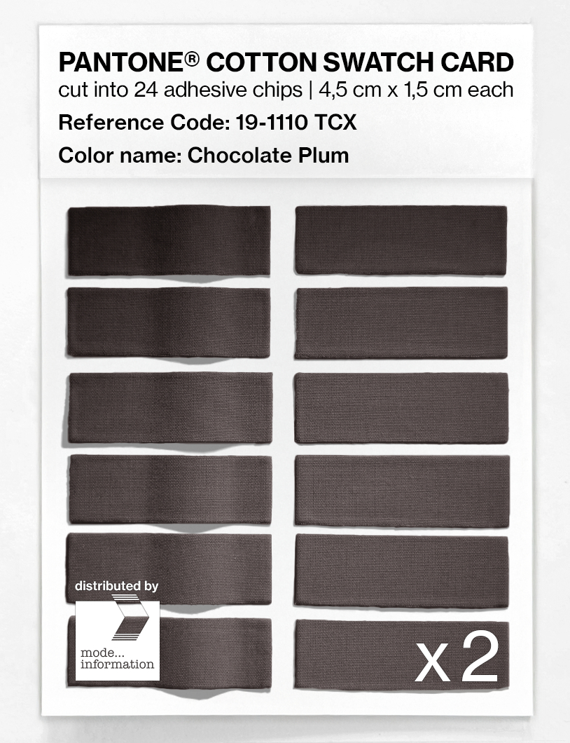 Product image 6 of the product “PANTONE® COTTON SWATCH CARD 19-1110 TCX Chocolate Plum ”