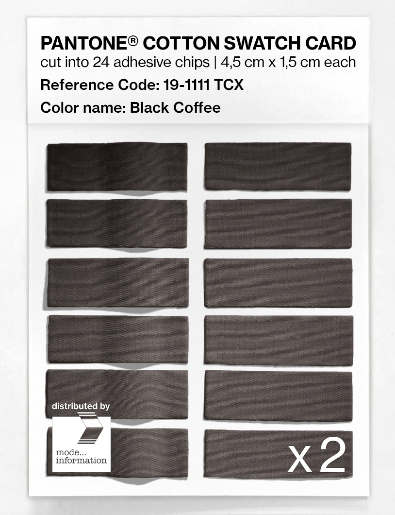 Product image 6 of the product “PANTONE® COTTON SWATCH CARD 19-1111 TCX Black Coffee ”