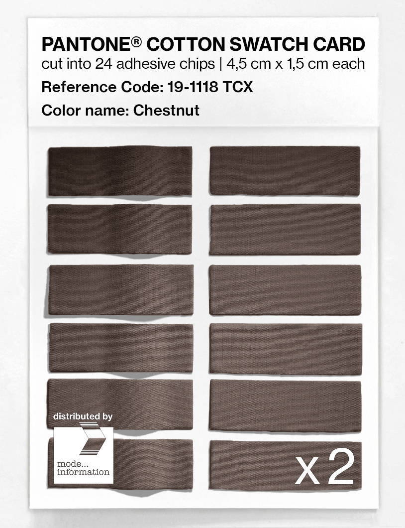 Product image 6 of the product “PANTONE® COTTON SWATCH CARD 19-1118 TCX Chestnut ”