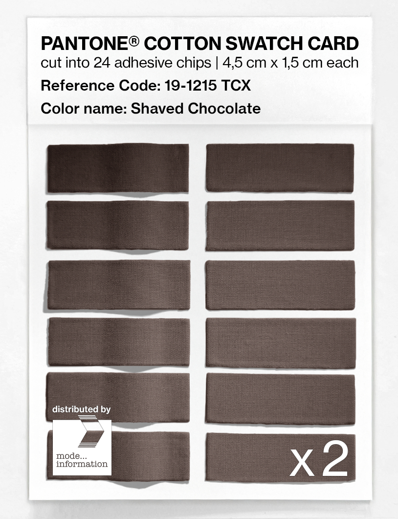 Product image 6 of the product “PANTONE® COTTON SWATCH CARD 19-1215 TCX Shaved Chocolate ”