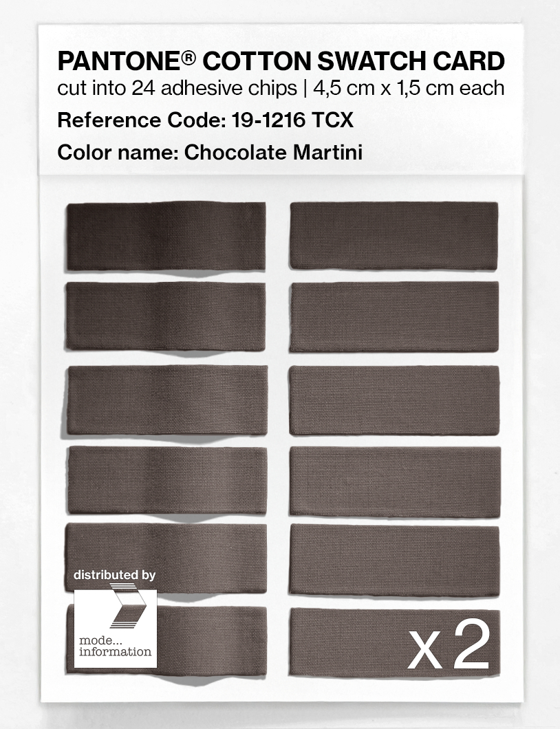 Product image 6 of the product “PANTONE® COTTON SWATCH CARD 19-1216 TCX Chocolate Martini ”