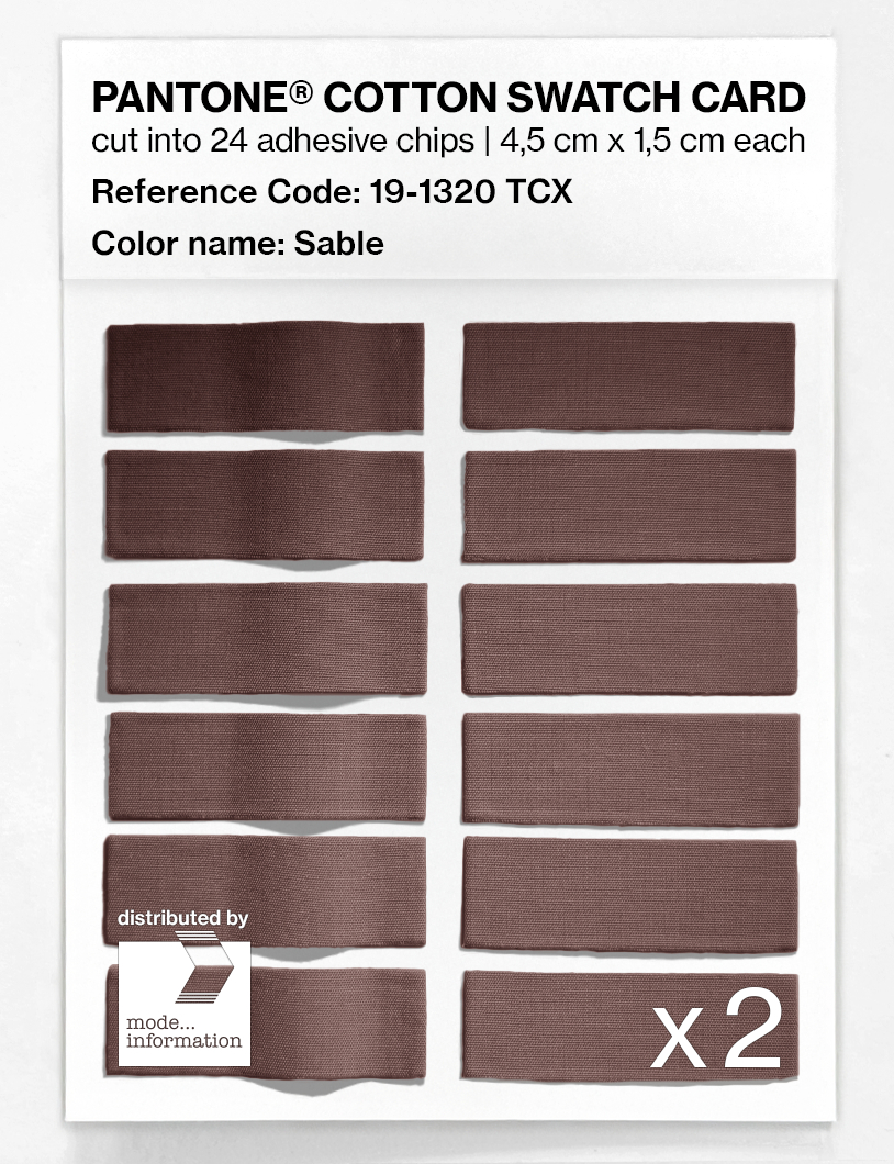 Product image 6 of the product “PANTONE® COTTON SWATCH CARD 19-1320 TCX Sable ”