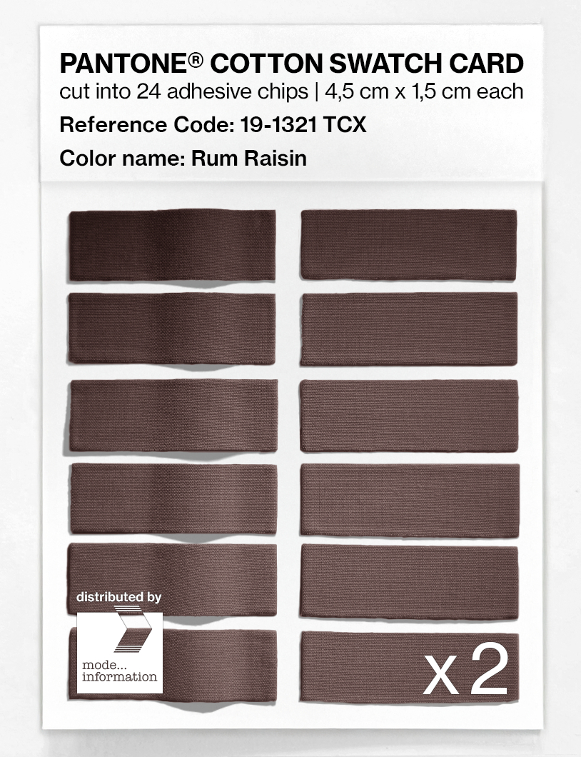 Product image 6 of the product “PANTONE® COTTON SWATCH CARD 19-1321 TCX Rum Raisin ”