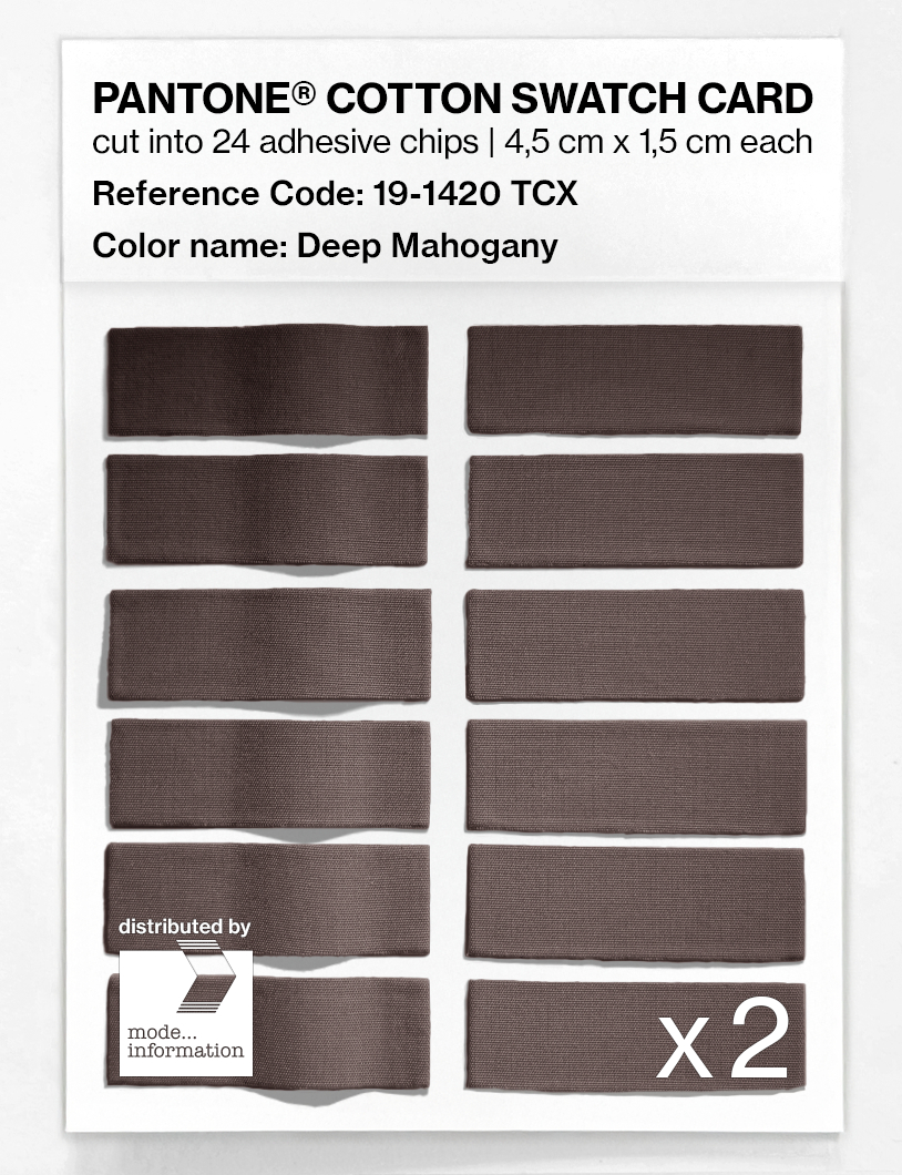 Product image 6 of the product “PANTONE® COTTON SWATCH CARD 19-1420 TCX Deep Mahogany ”