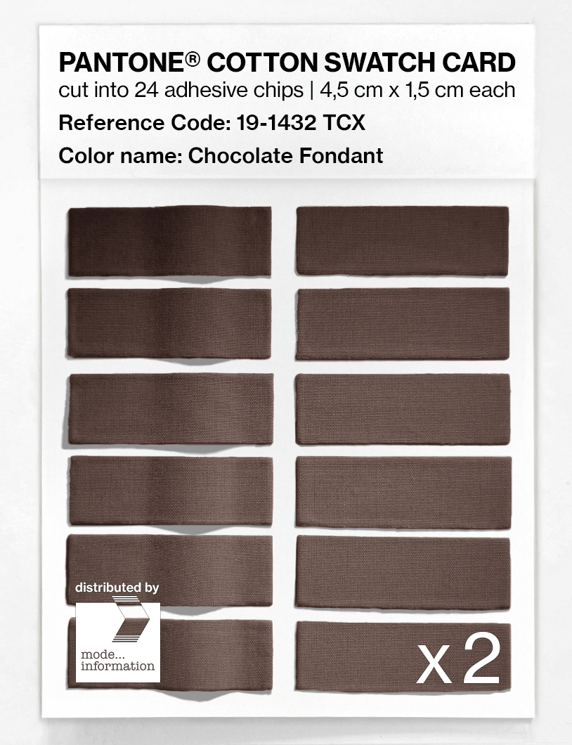 Product image 6 of the product “PANTONE® COTTON SWATCH CARD 19-1432 TCX Chocolate Fondant ”