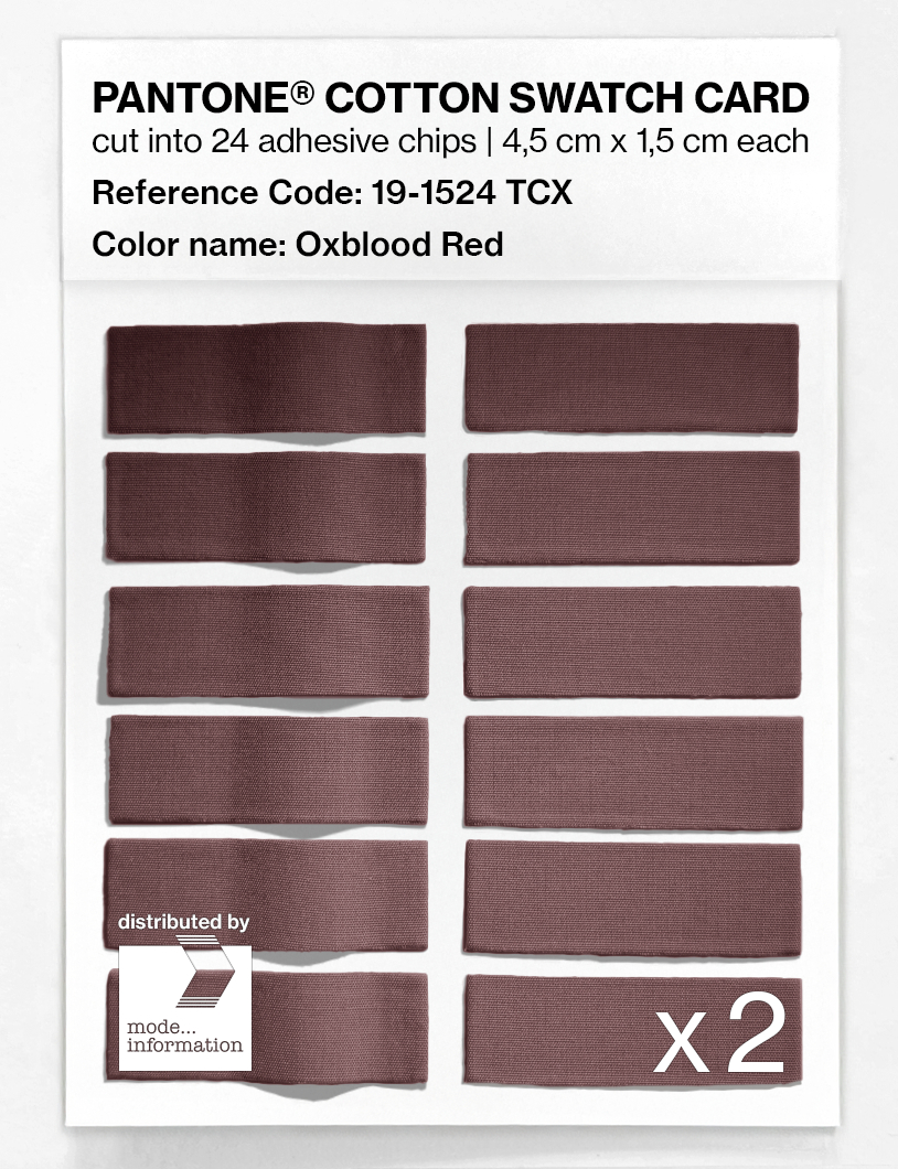 Product image 6 of the product “PANTONE® COTTON SWATCH CARD 19-1524 TCX Oxblood Red ”
