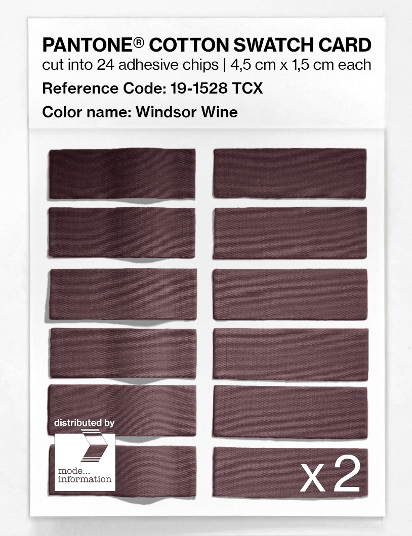 Product image 6 of the product “PANTONE® COTTON SWATCH CARD 19-1528 TCX Windsor Wine ”