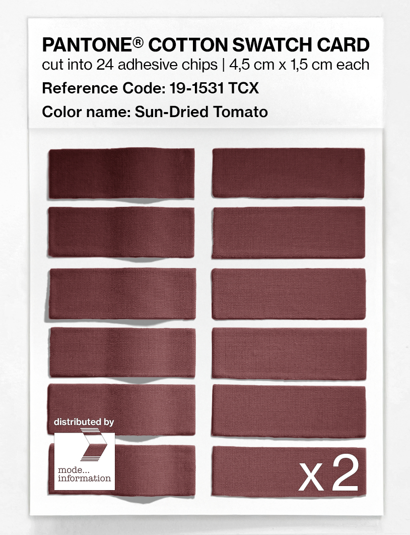Product image 6 of the product “PANTONE® COTTON SWATCH CARD 19-1531 TCX Sun-Dried Tomato ”