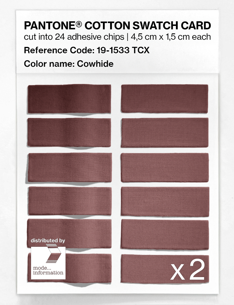 Product image 6 of the product “PANTONE® COTTON SWATCH CARD 19-1533 TCX Cowhide ”
