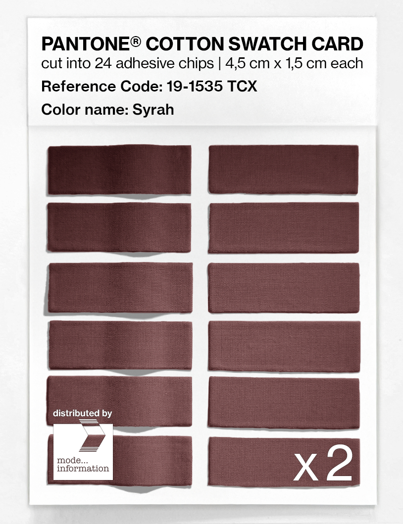 Product image 6 of the product “PANTONE® COTTON SWATCH CARD 19-1535 TCX Syrah ”