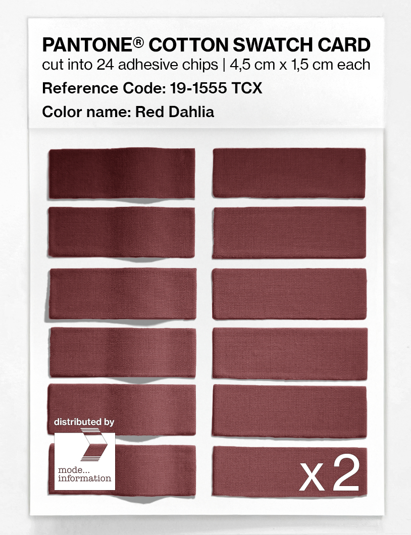 Product image 6 of the product “PANTONE® COTTON SWATCH CARD 19-1555 TCX Red Dahlia ”