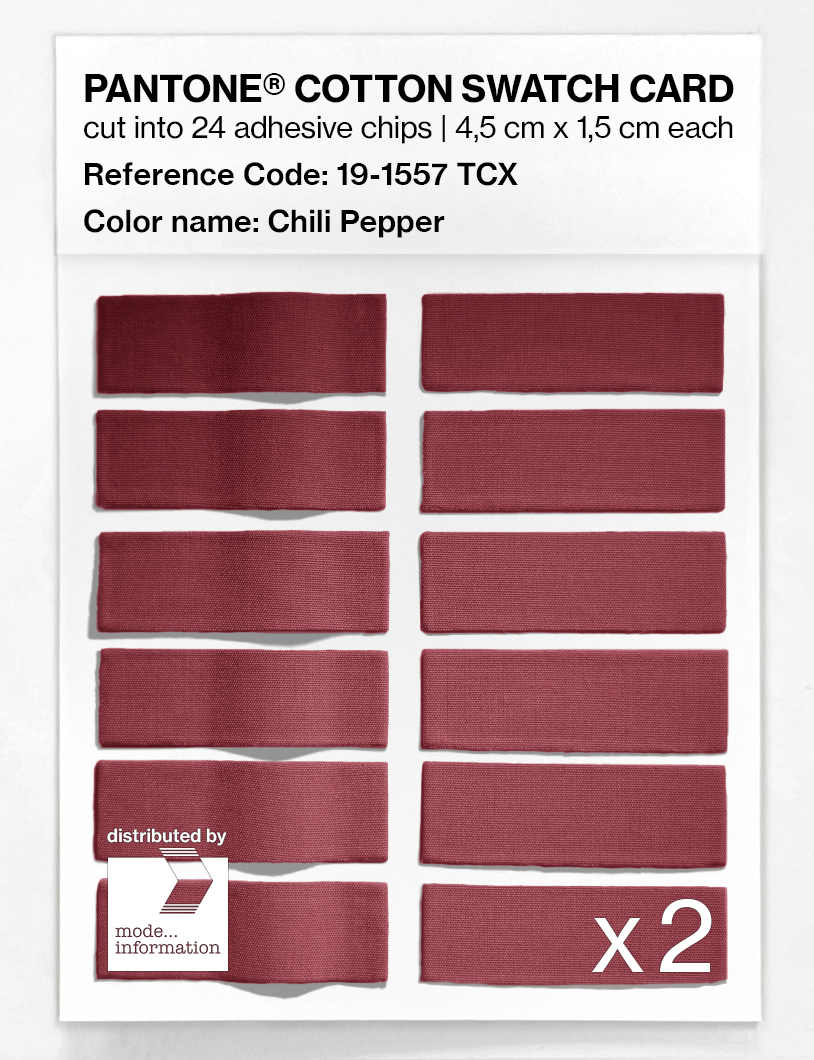 Product image 6 of the product “PANTONE® COTTON SWATCH CARD 19-1557 TCX Chili Pepper ”
