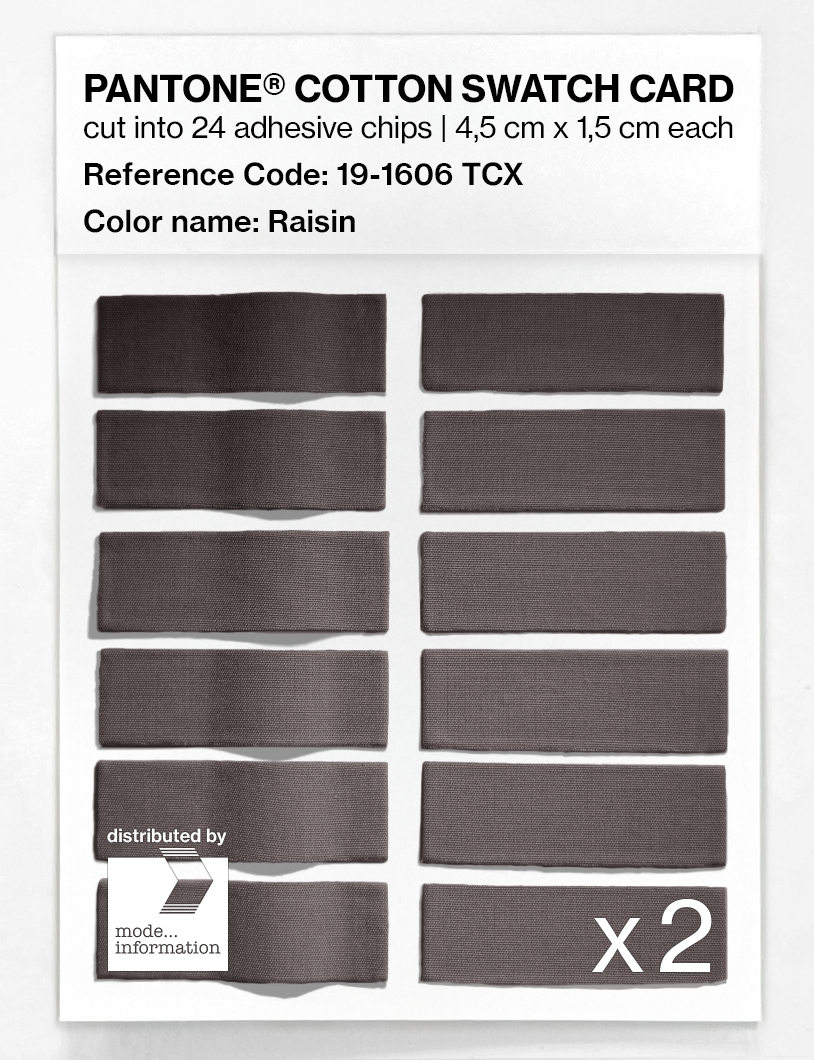Product image 6 of the product “PANTONE® COTTON SWATCH CARD 19-1606 TCX Raisin ”