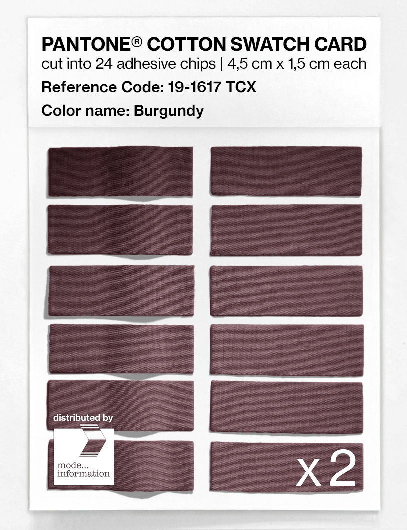 Product image 6 of the product “PANTONE® COTTON SWATCH CARD 19-1617 TCX Burgundy ”