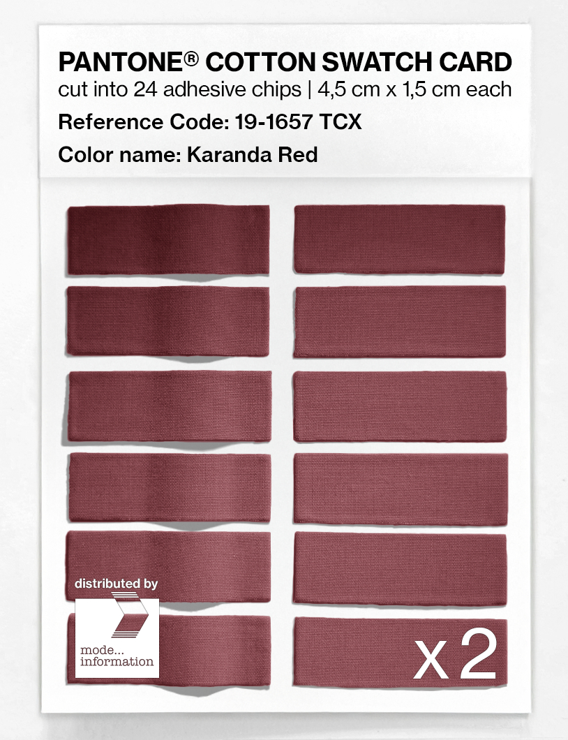 Product image 6 of the product “PANTONE® COTTON SWATCH CARD 19-1657 TCX Karanda Red ”