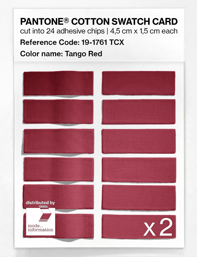 Product image 6 of the product “PANTONE® COTTON SWATCH CARD 19-1761 TCX Tango Red ”