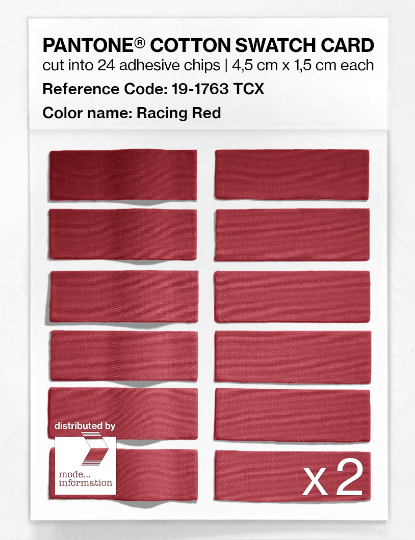 Product image 6 of the product “PANTONE® COTTON SWATCH CARD 19-1763 TCX Racing Red ”