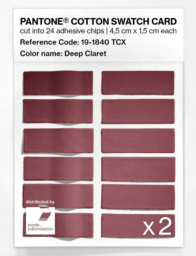 Product image 6 of the product “PANTONE® COTTON SWATCH CARD 19-1840 TCX Deep Claret ”