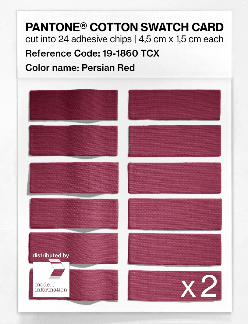 Product image 6 of the product “PANTONE® COTTON SWATCH CARD 19-1860 TCX Persian Red ”