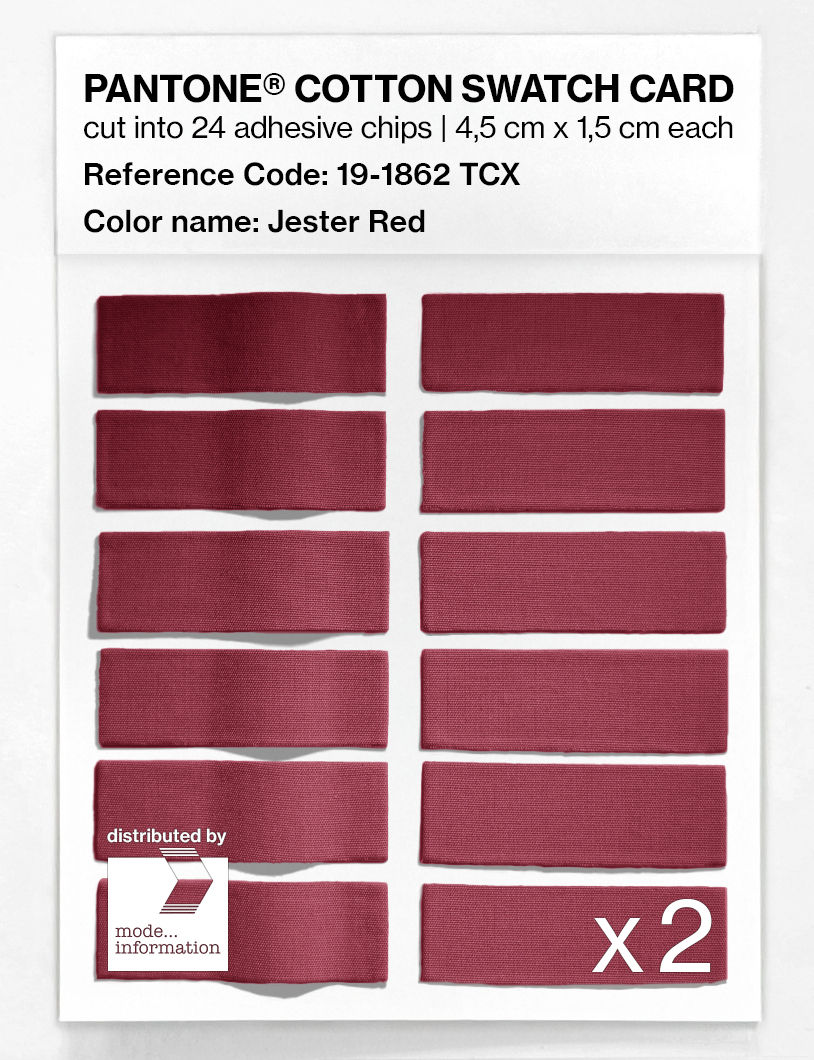 Product image 6 of the product “PANTONE® COTTON SWATCH CARD 19-1862 TCX Jester Red ”